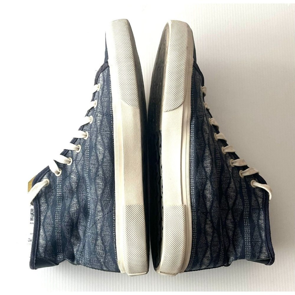 FRYE Blue Canvas High Top Sneakers w/ Geometric Print, Size 11 - Picture 7 of 12